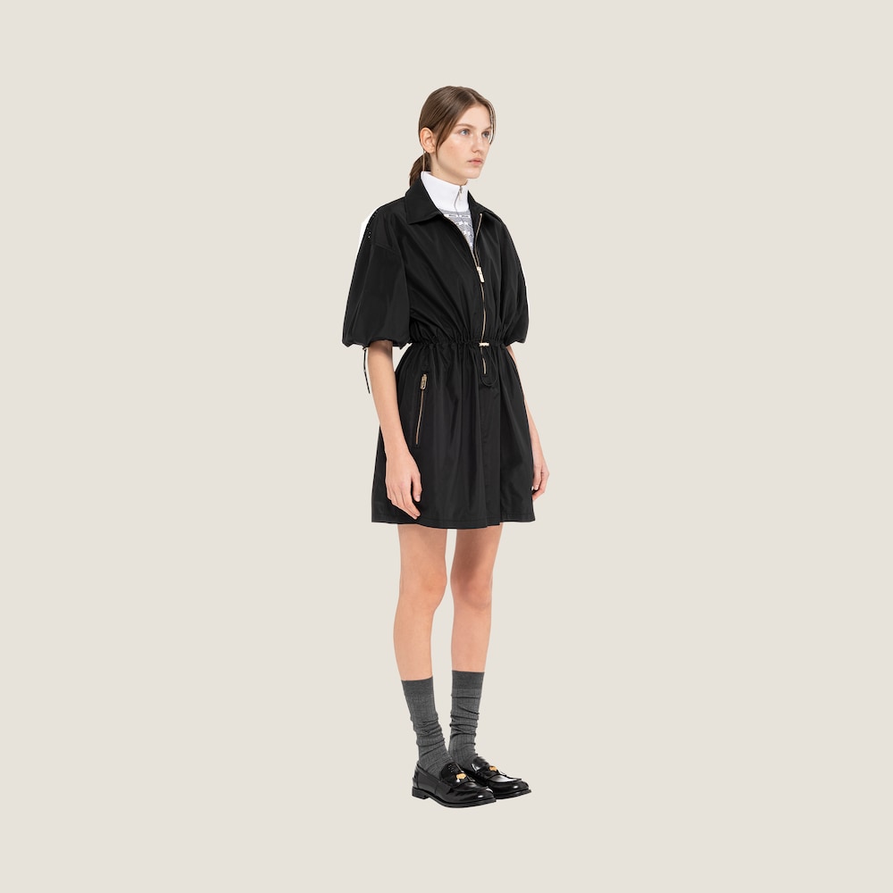 Technical silk mini-dress