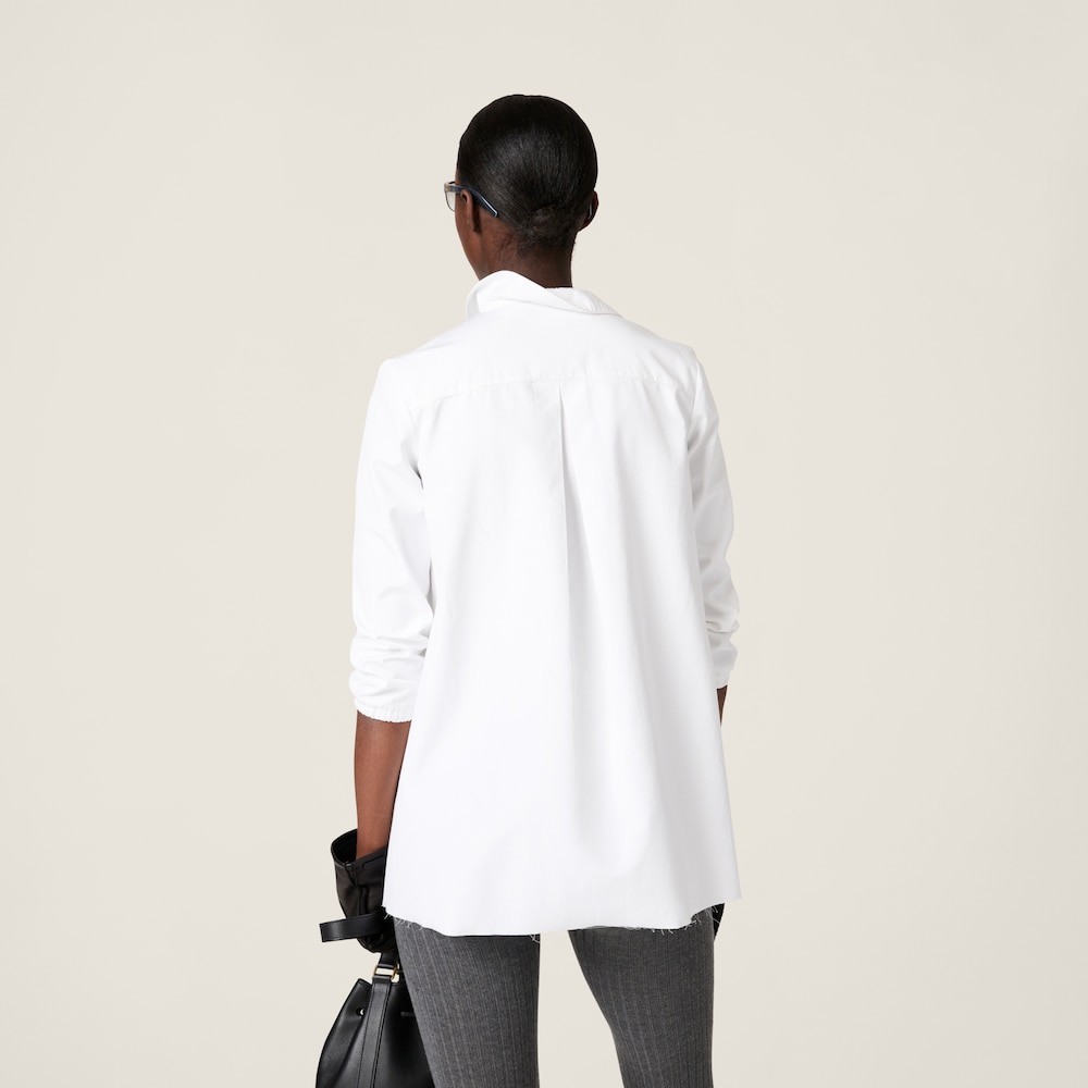 Poplin and jersey mini-dress