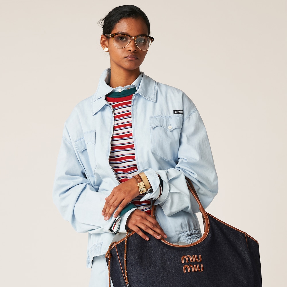 Chambray blouson jacket