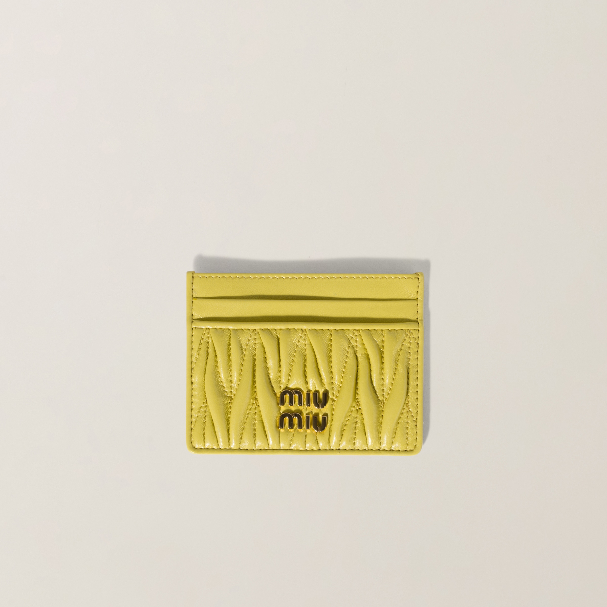 Matelassé nappa leather card holder