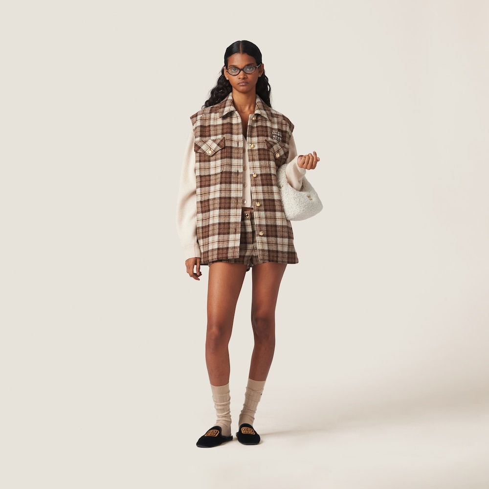 Check blouson vest