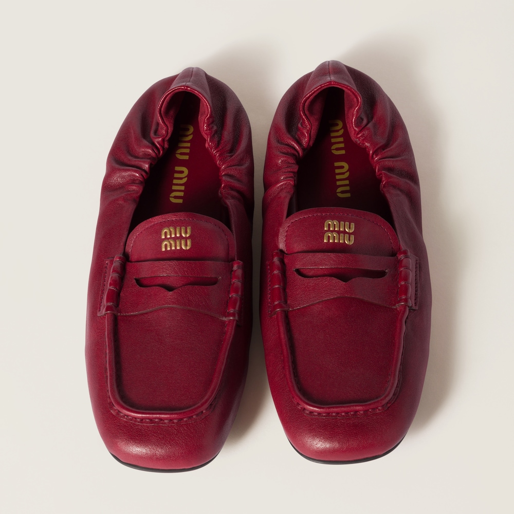Ruches nappa leather loafers