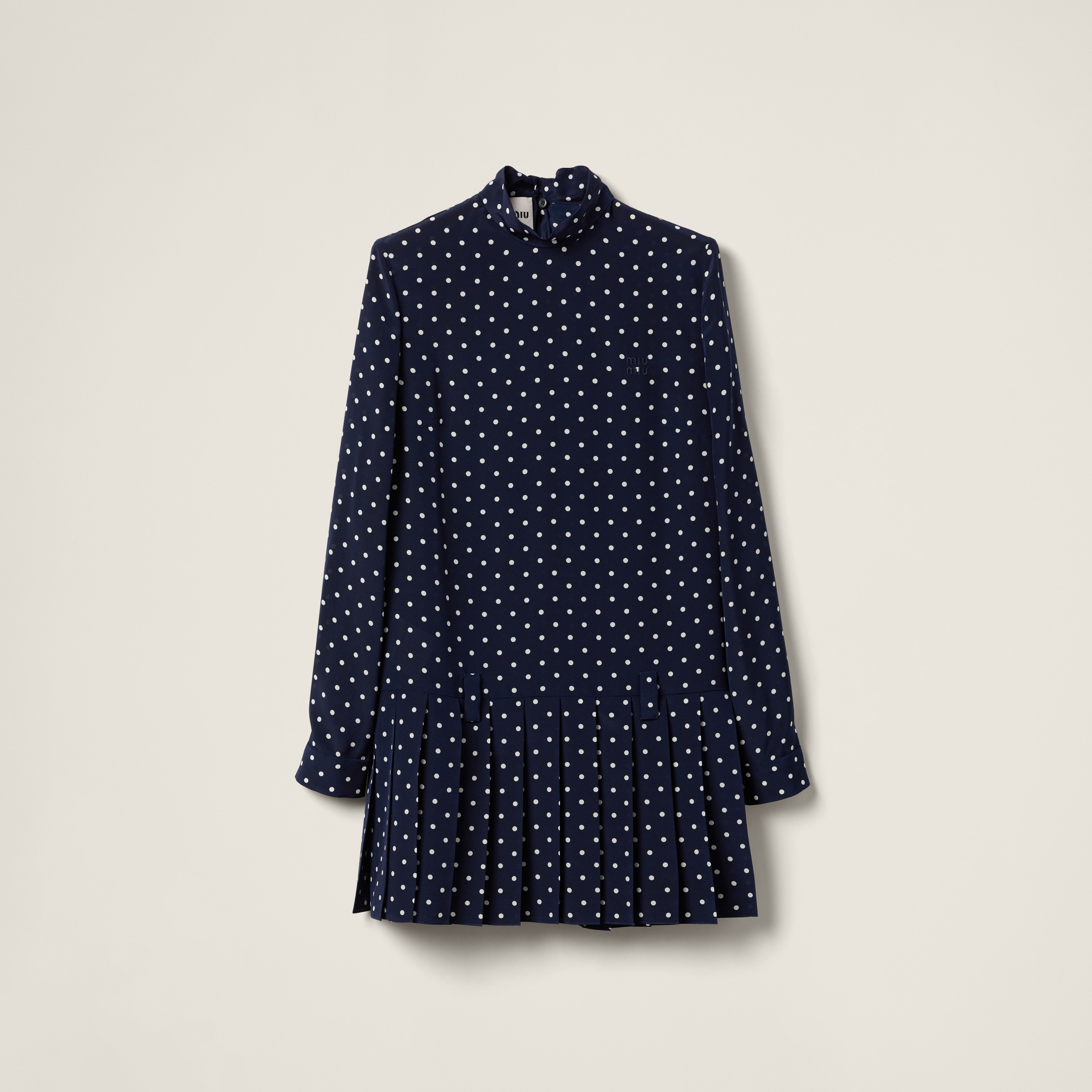 Printed crepe de chine dress