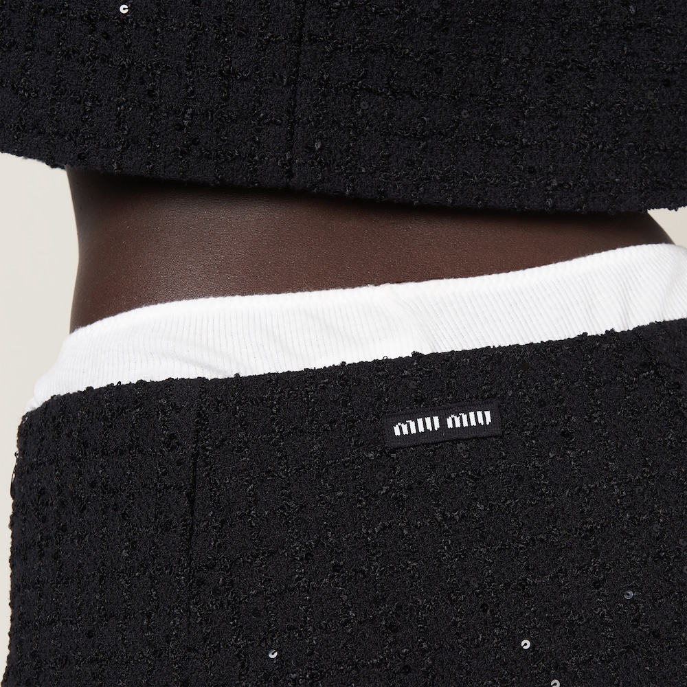 Sequined bouclé miniskirt