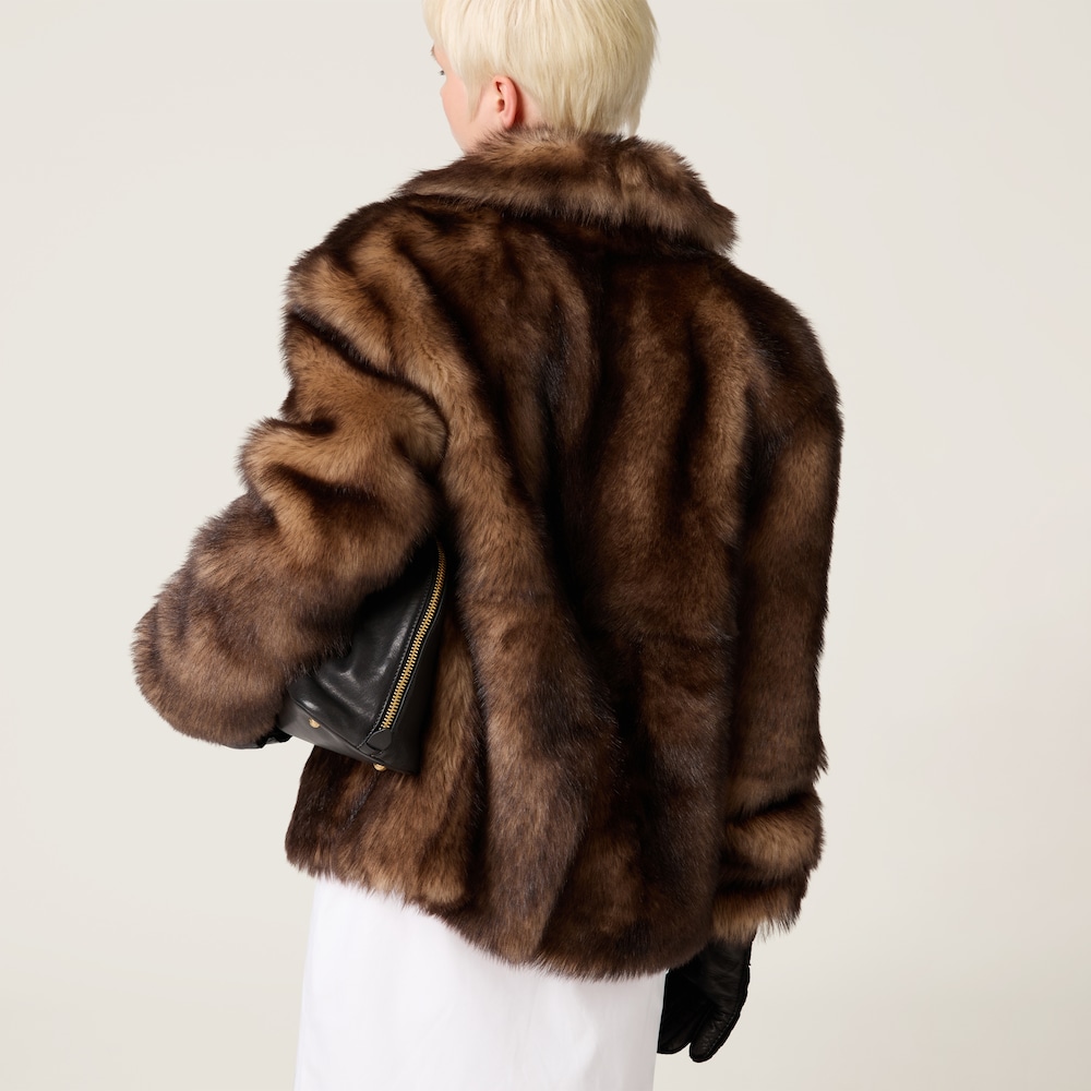 Double-breasted shearling jacket