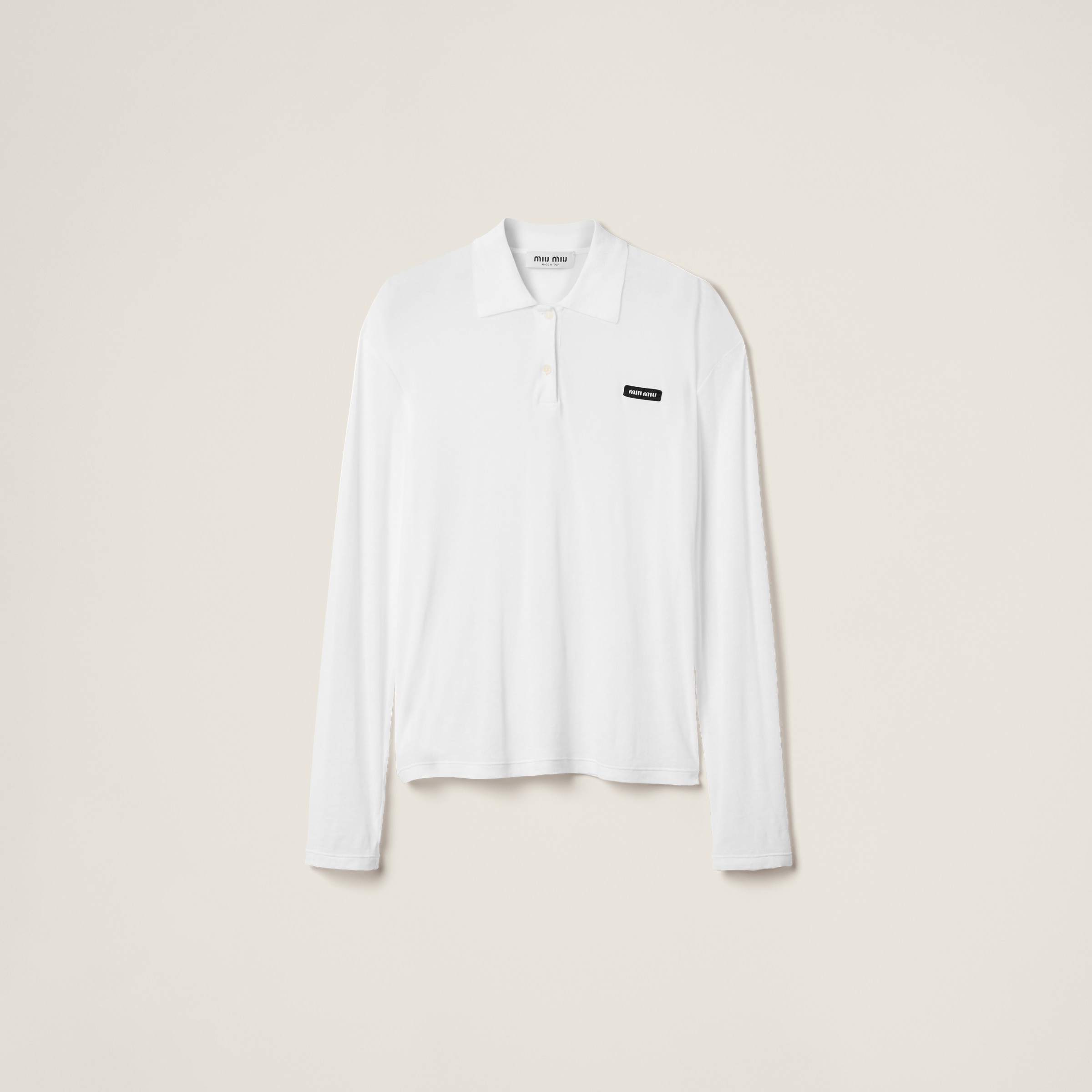 Ribbed jersey polo shirt