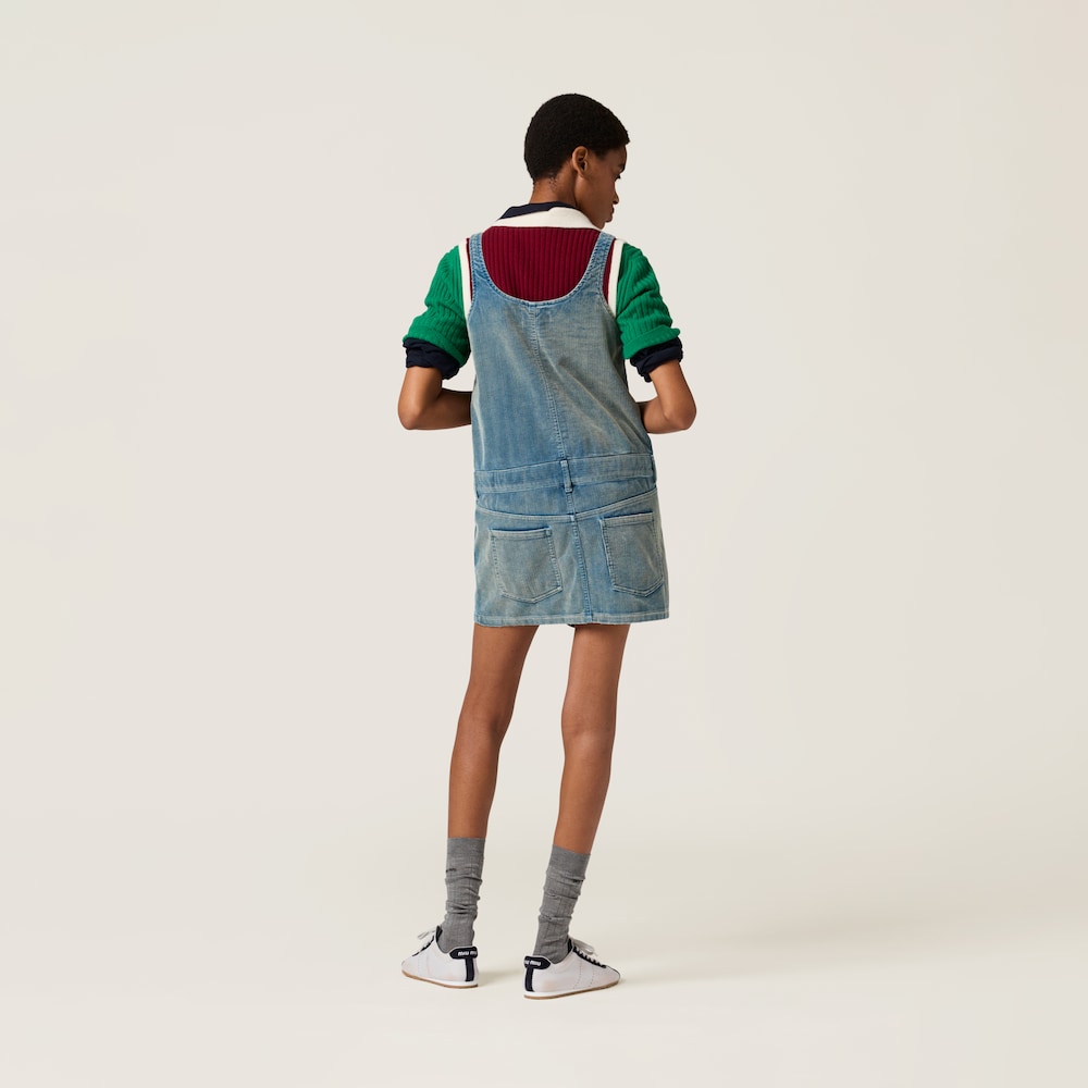 Washed corduroy mini-dress