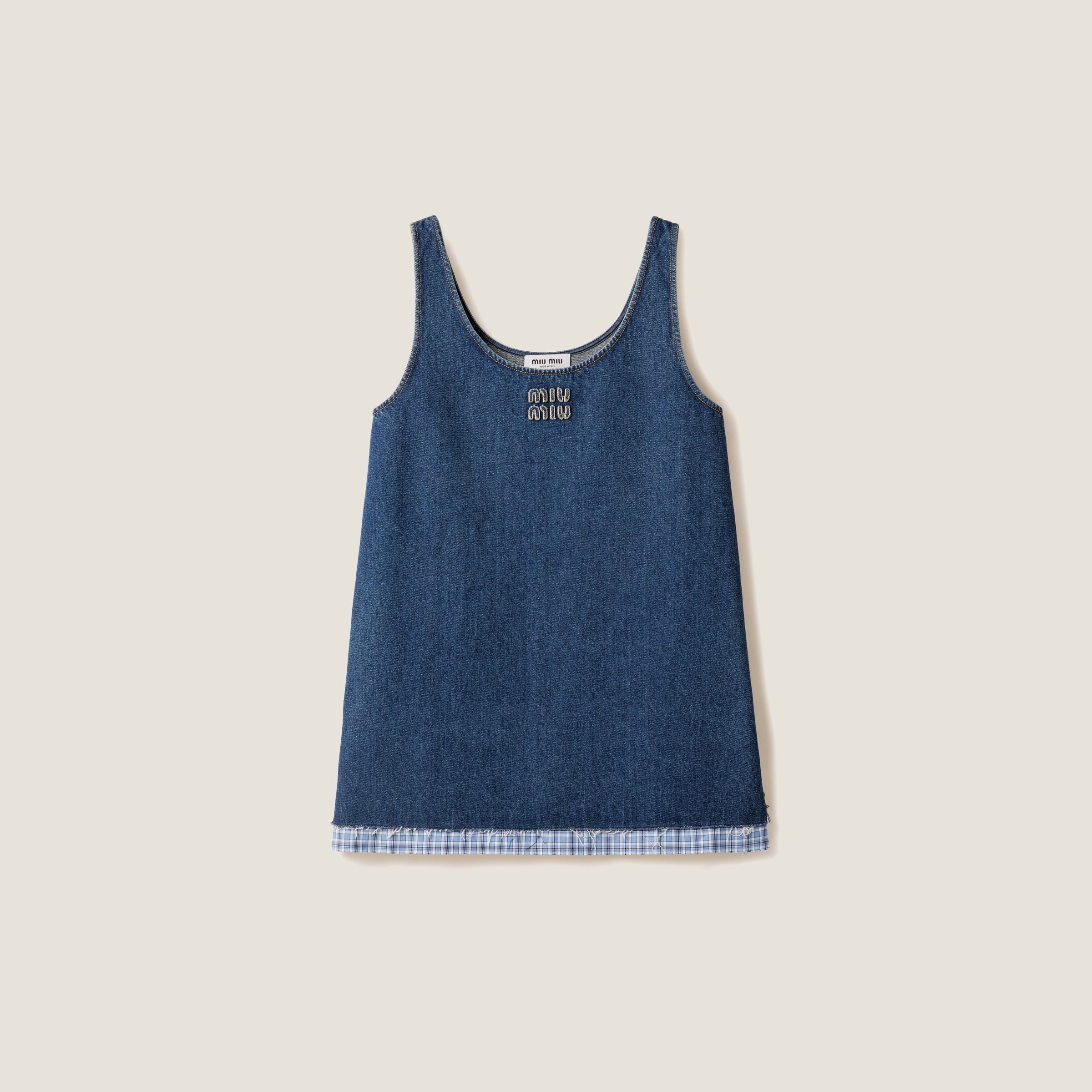 Washed denim mini-dress