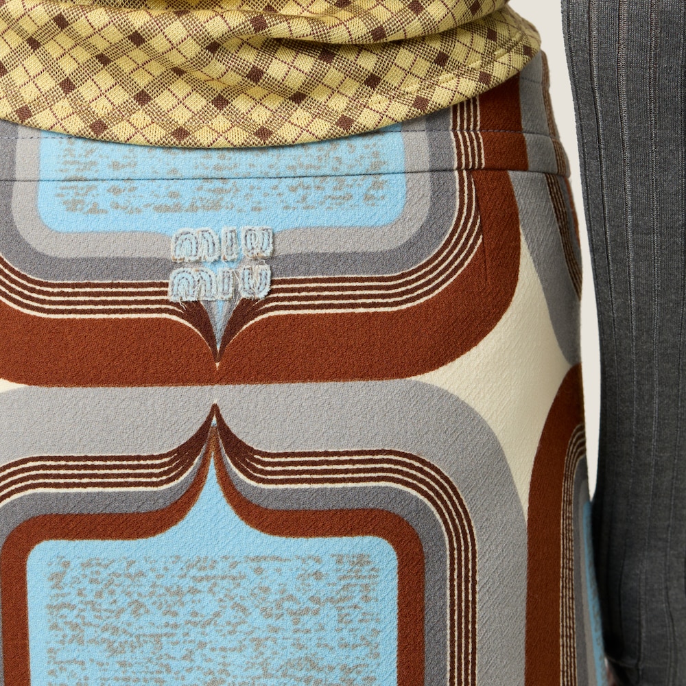 Printed natté skirt