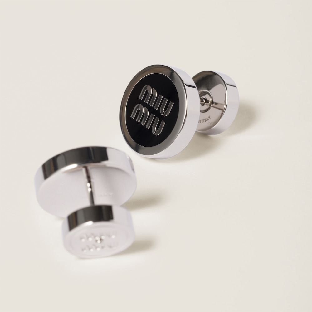 Enameled metal earrings