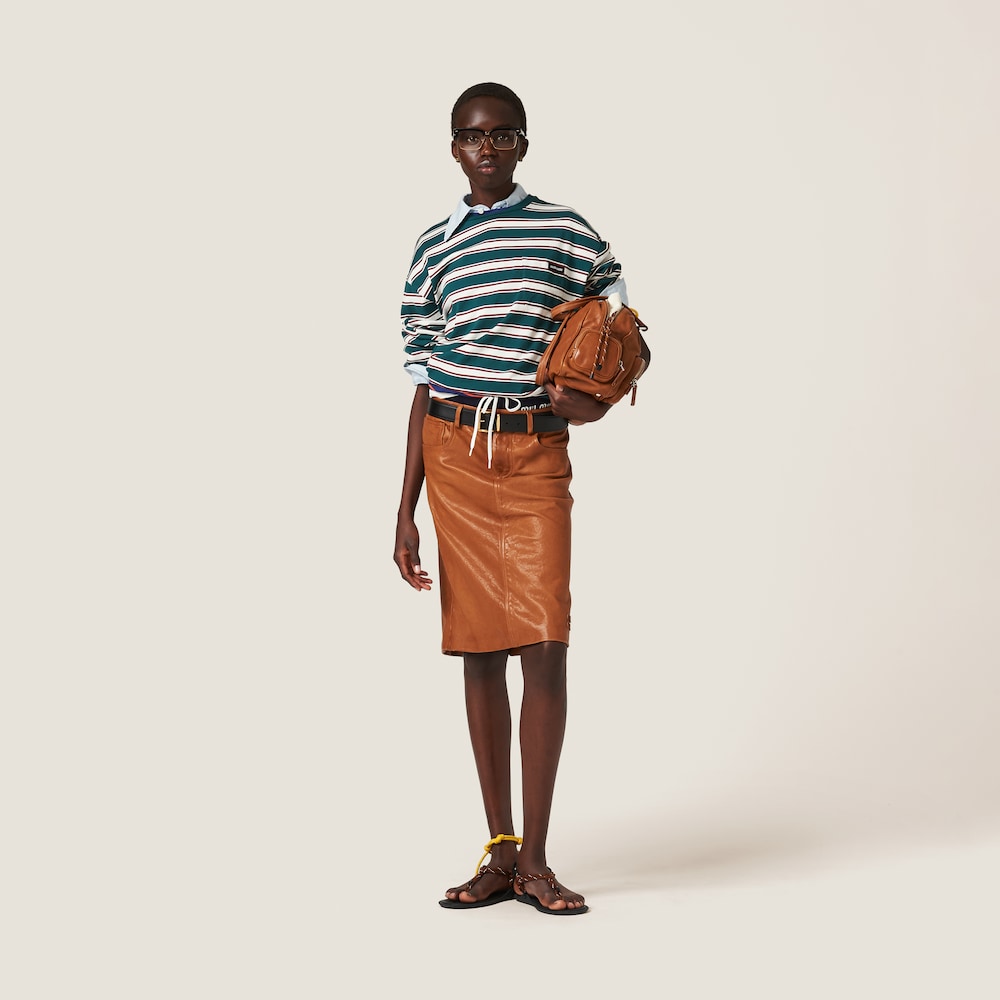 Nappa leather skirt