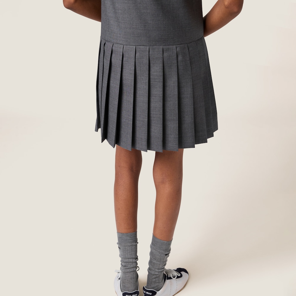 Pleated grisaille mini-dress