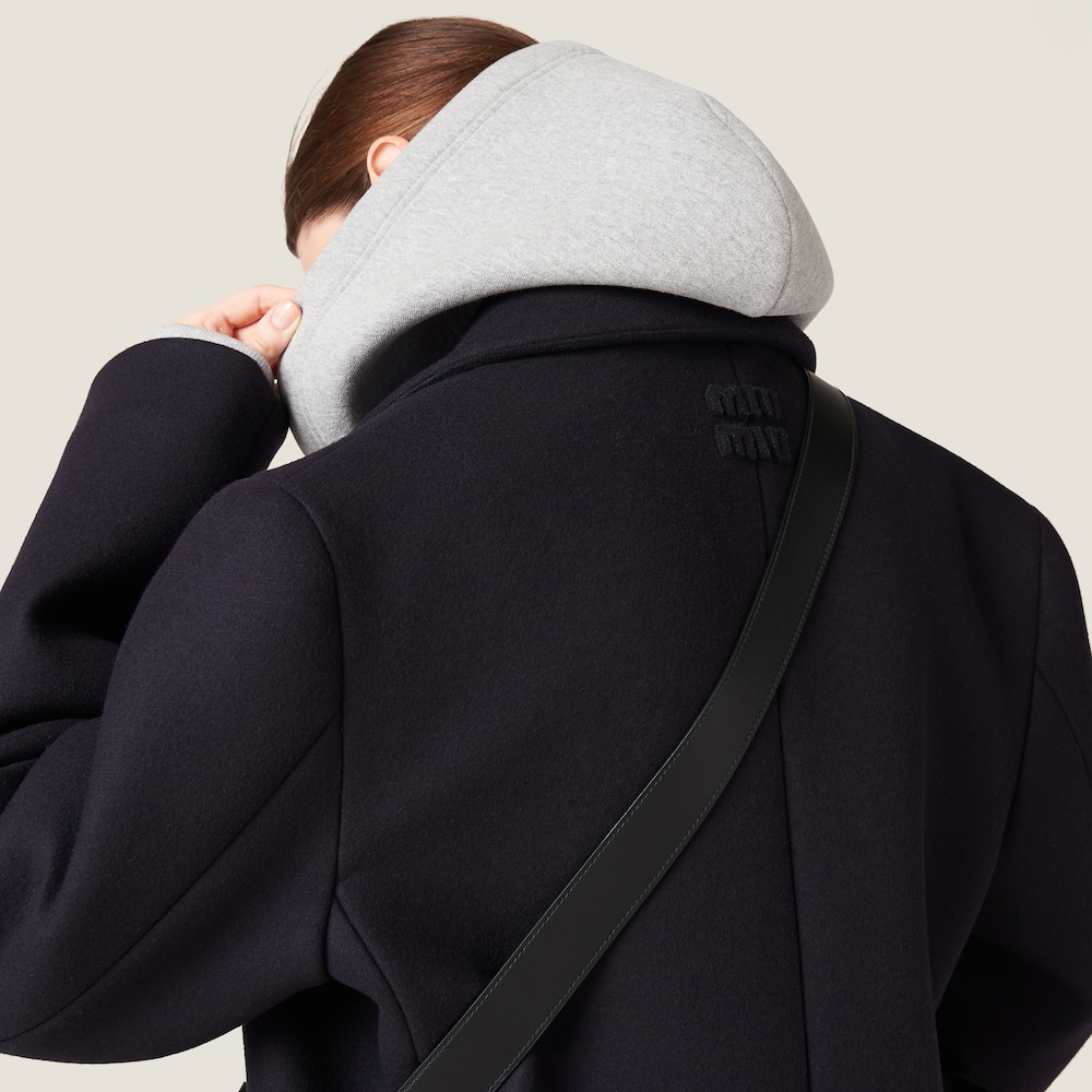 Double-breasted cloth peacoat jacket