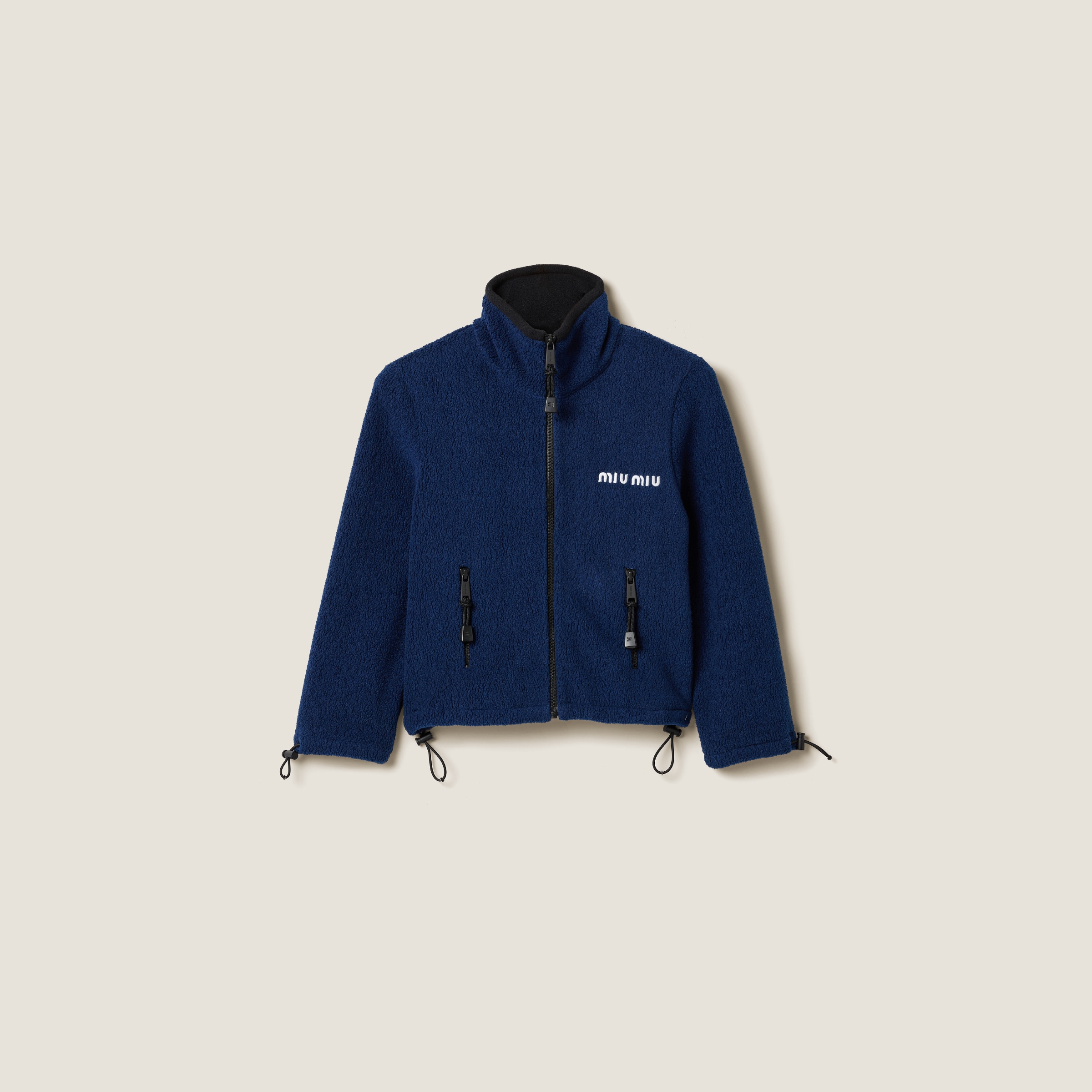 Cotton fleece cropped sweatshirt