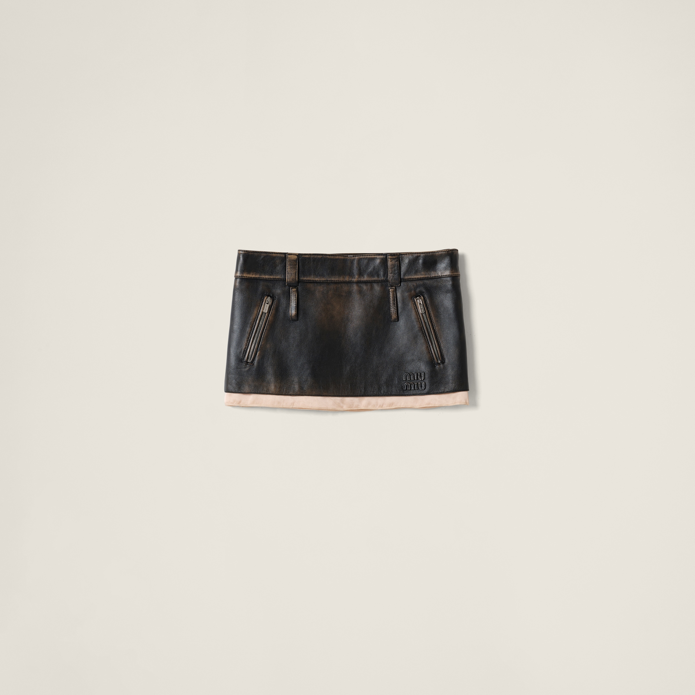 Nappa leather skirt