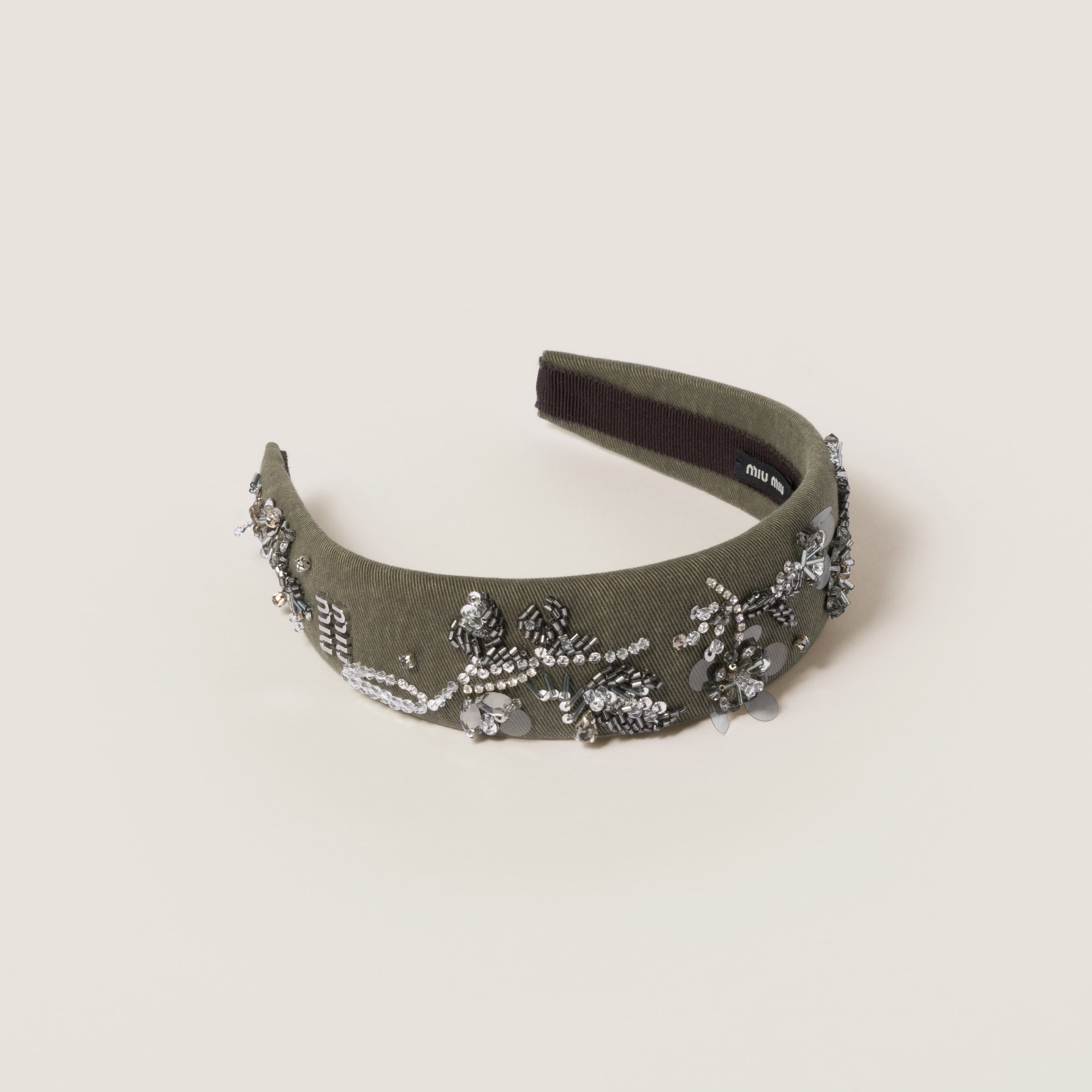 Embroidered gabardine headband