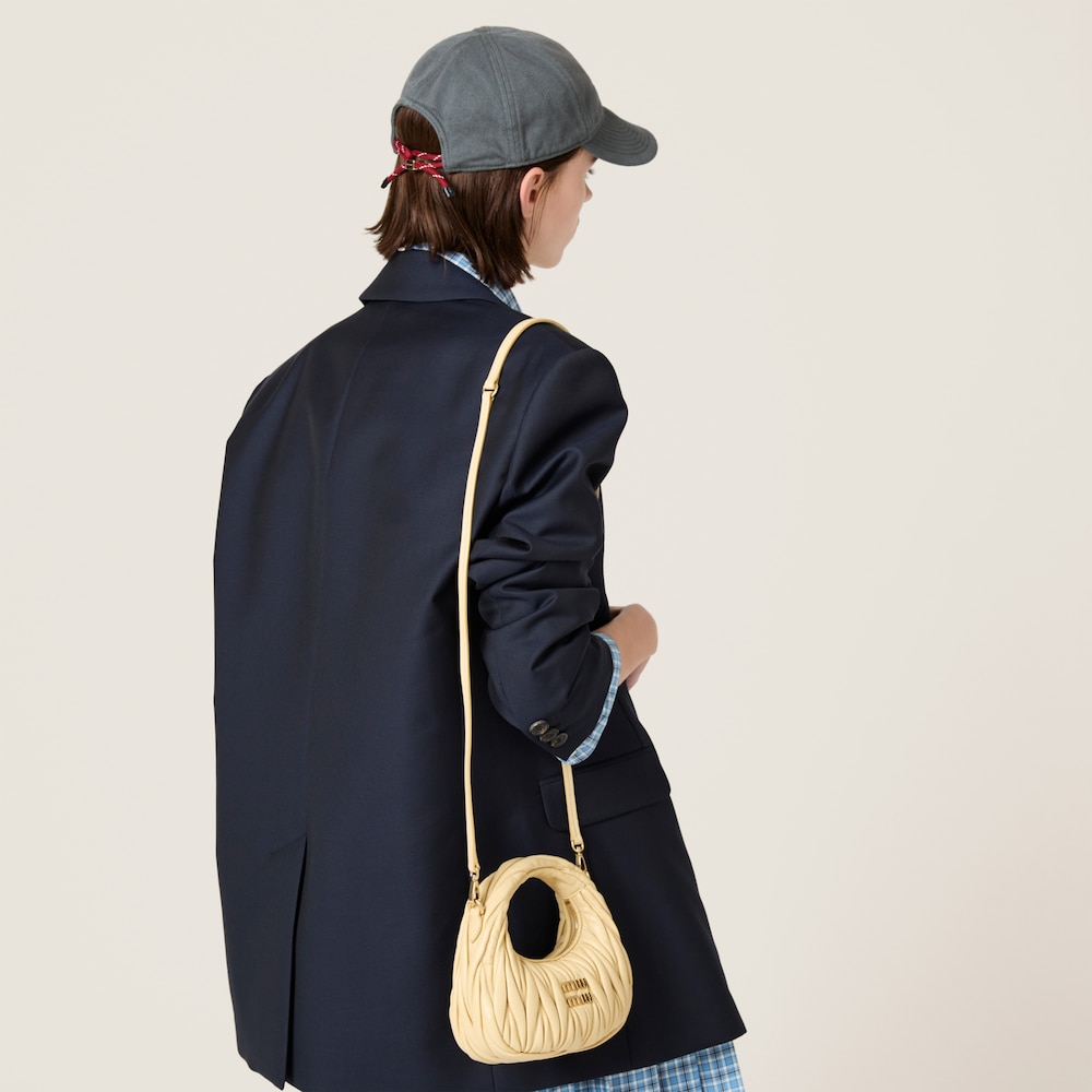 Wander matelassé nappa leather hobo mini-bag