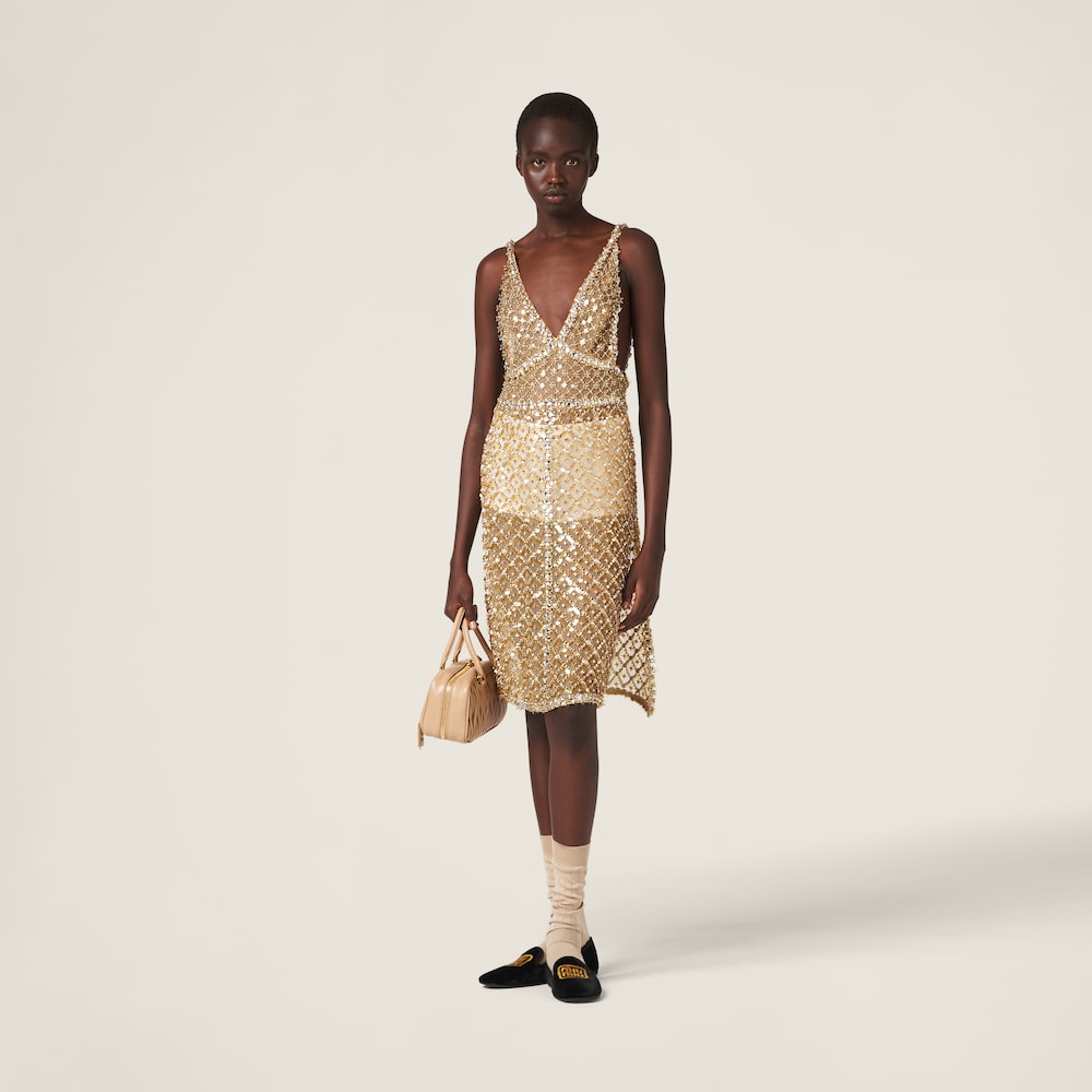Embroidered organza dress
