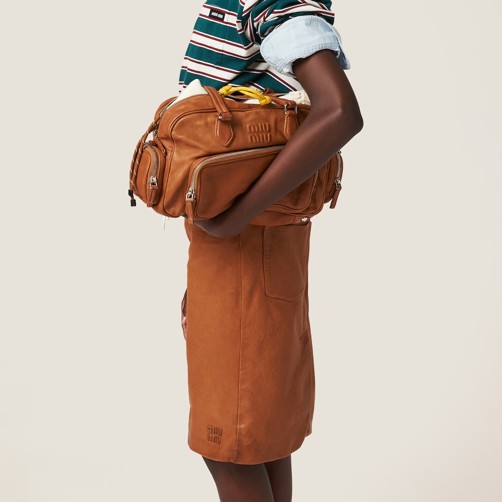 Nappa leather skirt