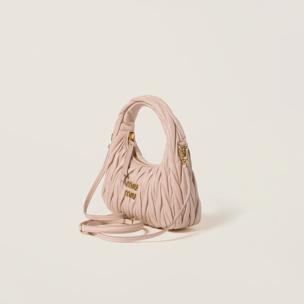 Wander matelassé nappa leather hobo bag