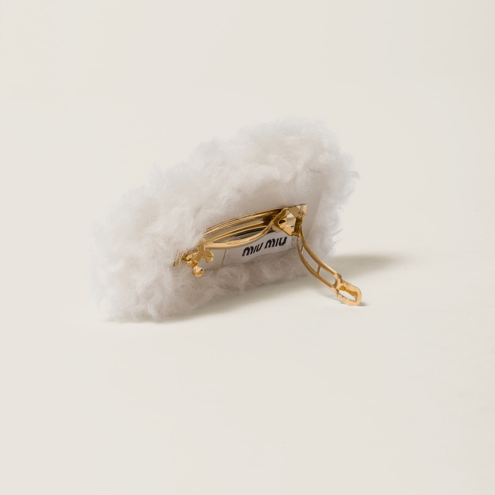 Shearling hair clip