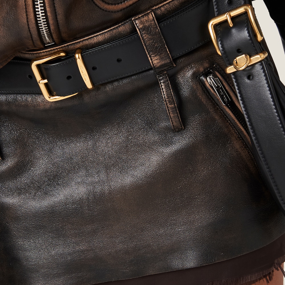 Nappa leather skirt
