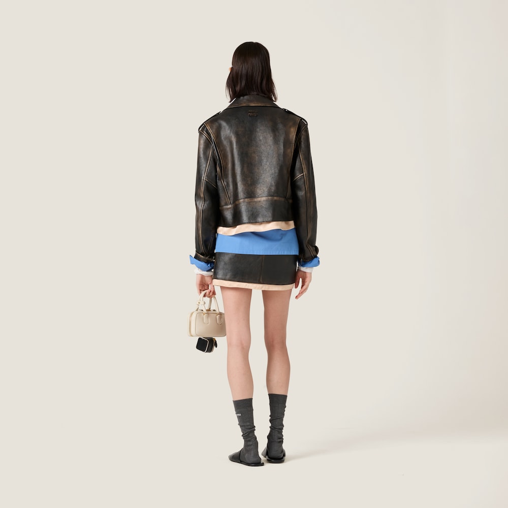Nappa leather skirt