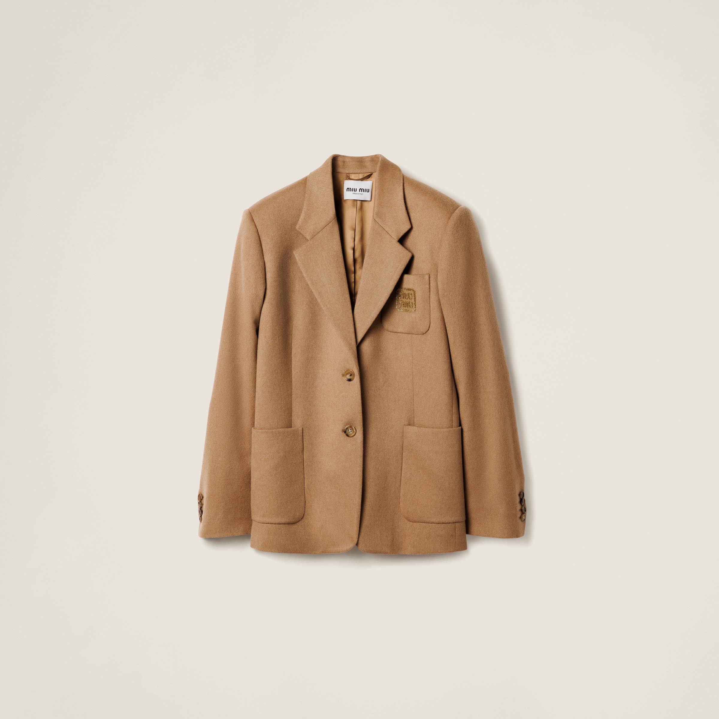 Single-breasted camel-hair jacket