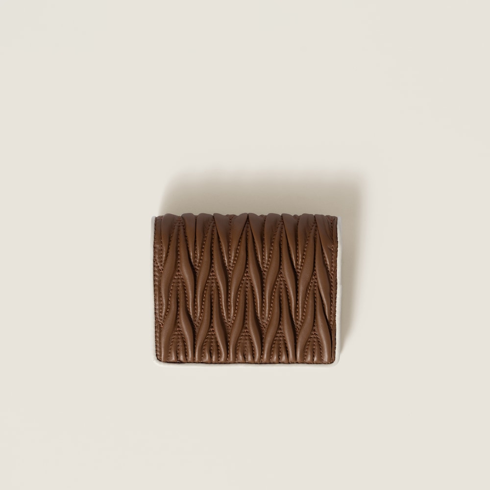 Small matelassé nappa leather wallet