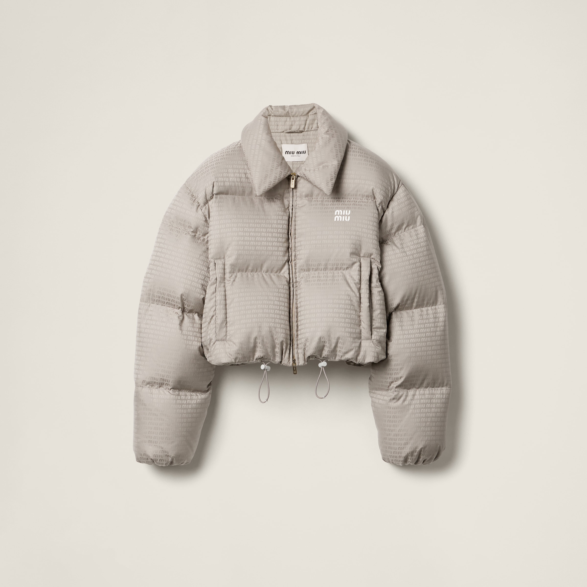 Technical pongé down jacket