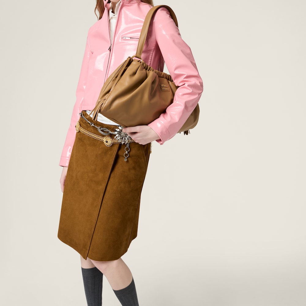 Suede wraparound skirt