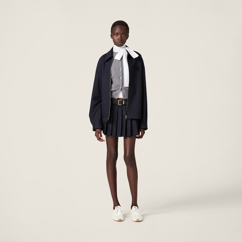 Pinstripe blouson jacket