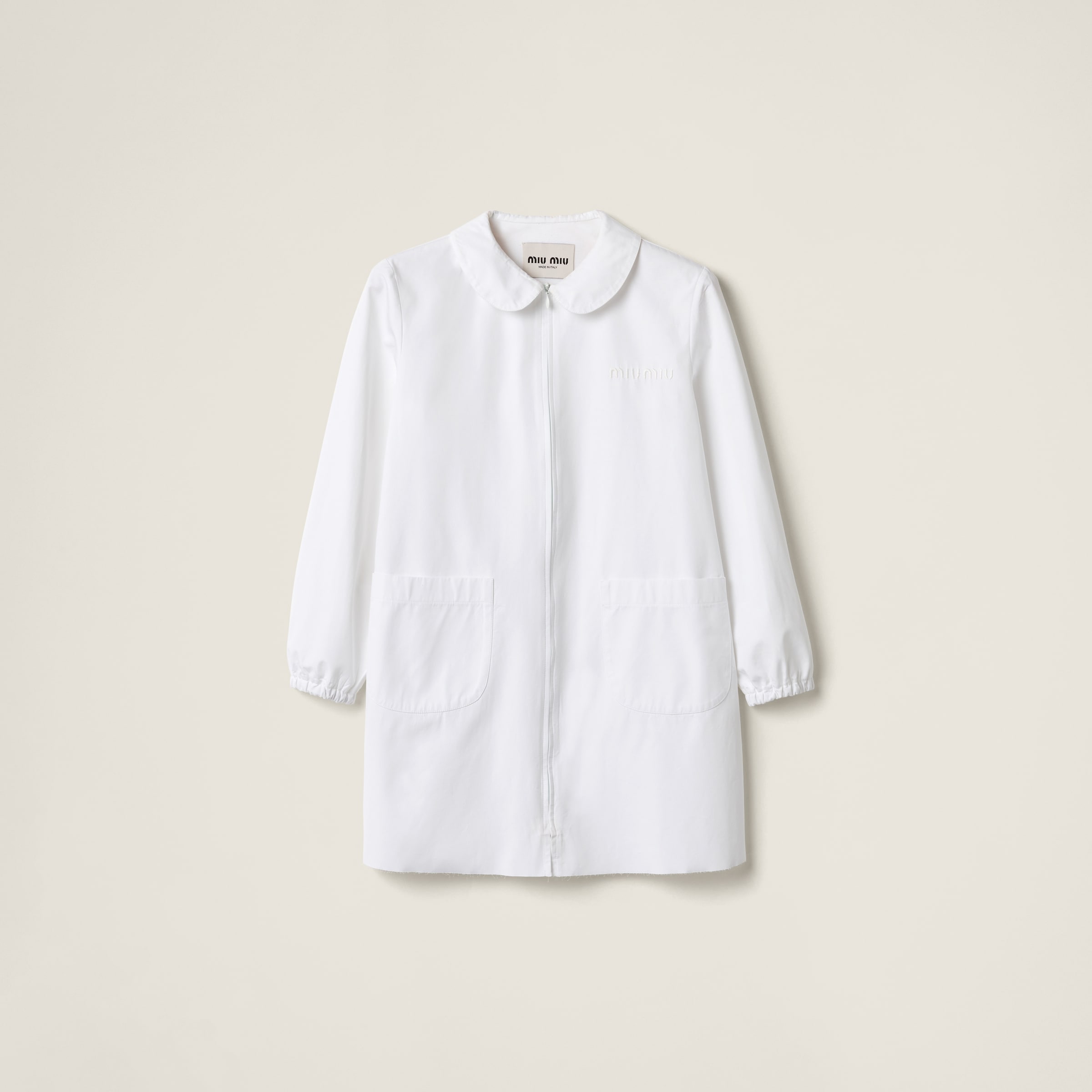 Poplin and jersey mini-dress