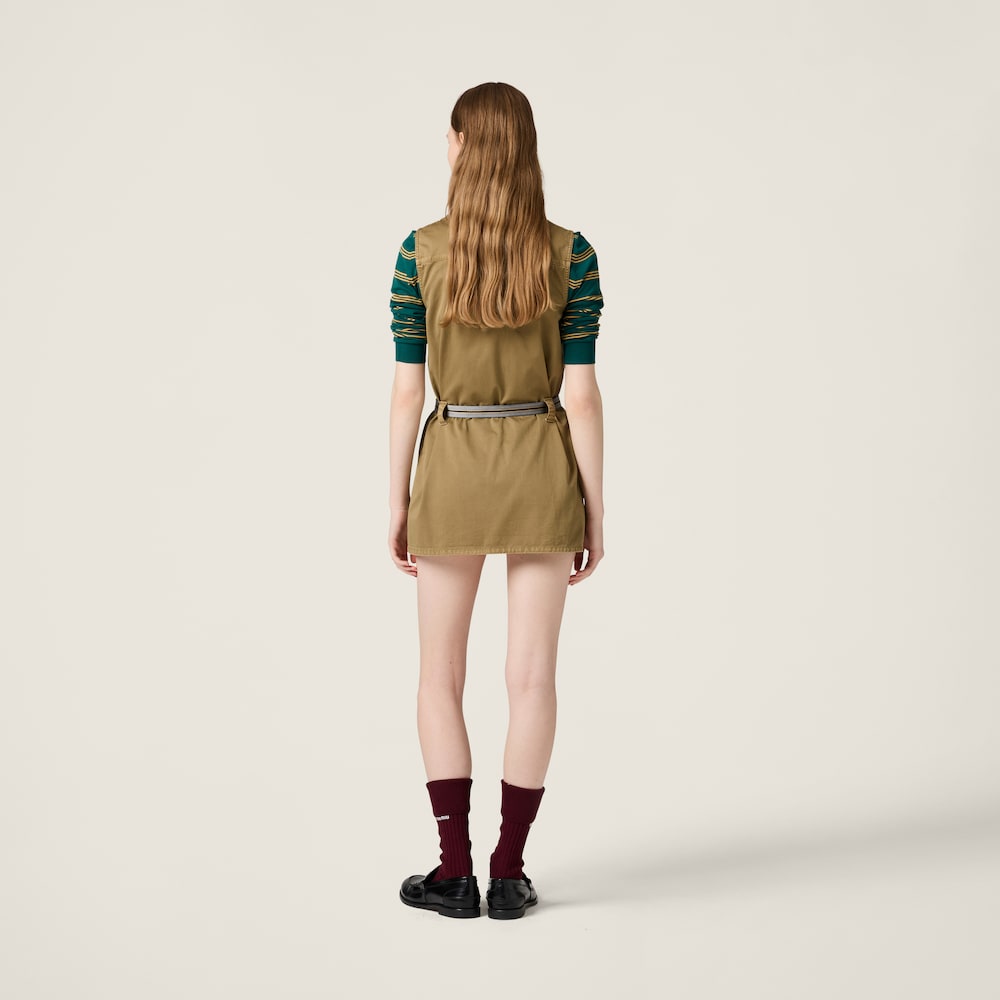 Garment-dyed cotton satin dress