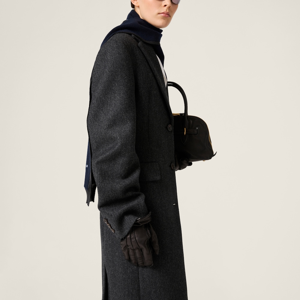 Single-breasted double wool coat