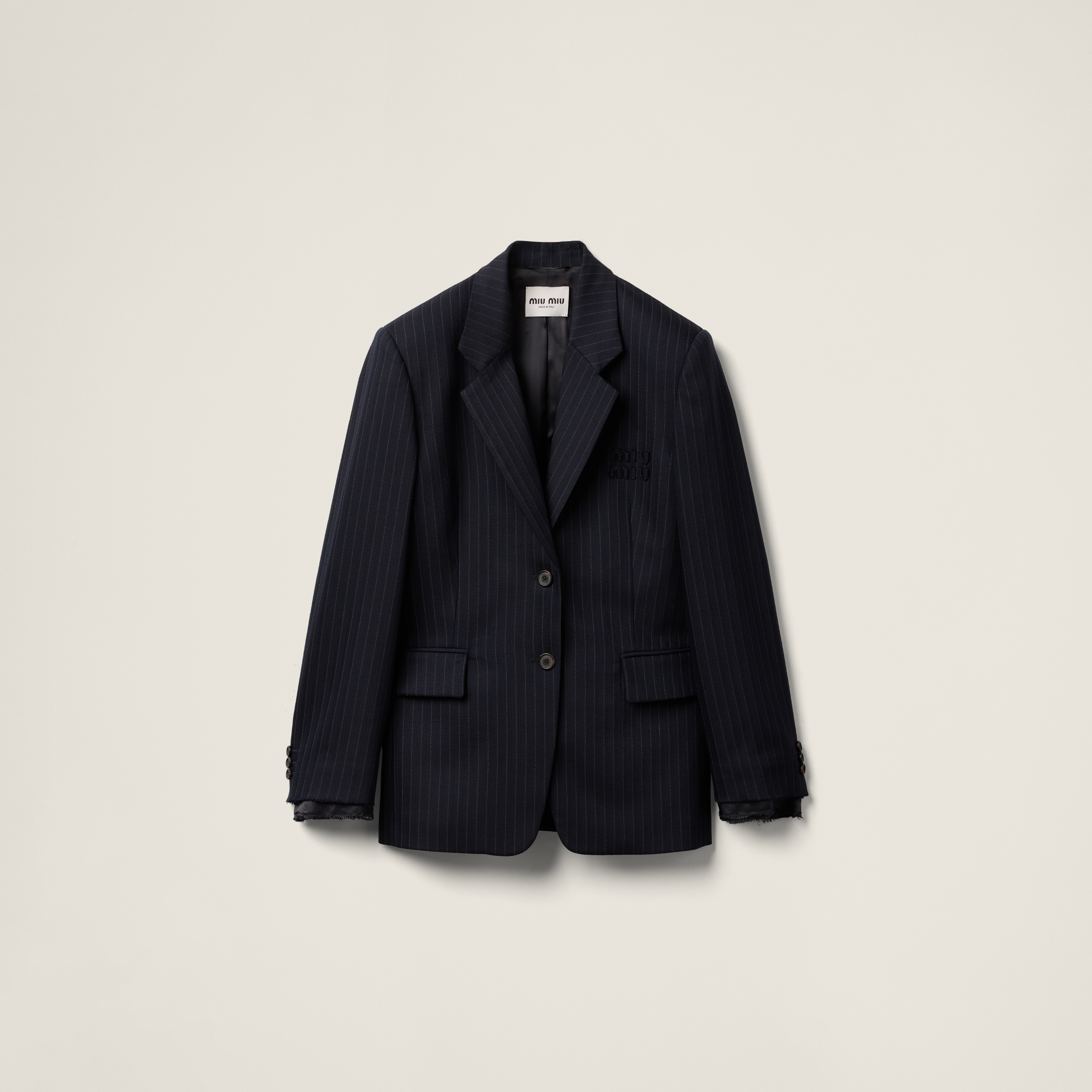 Single-breasted pinstripe jacket