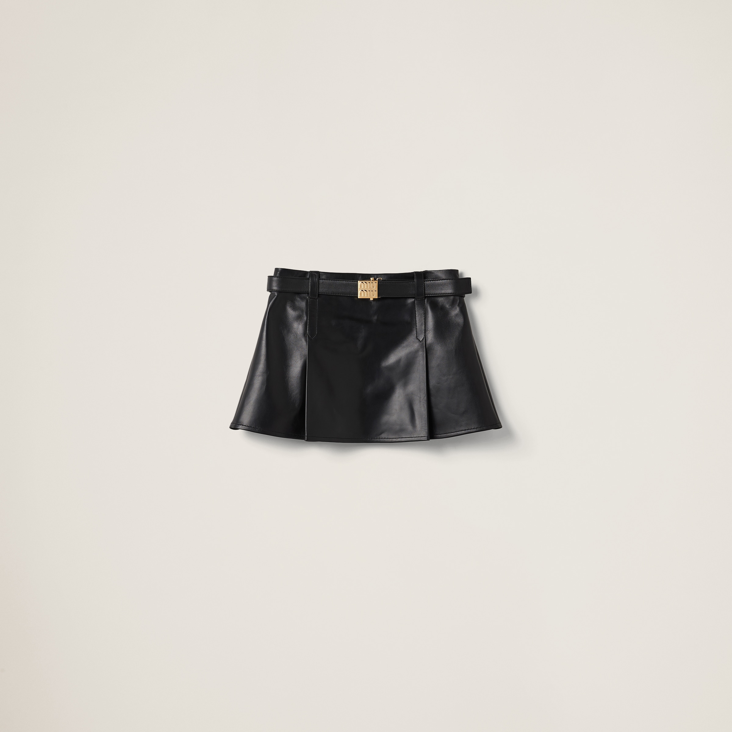 Nappa leather miniskirt