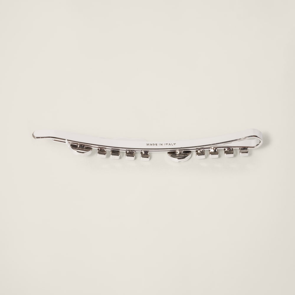 Enameled metal hair clip