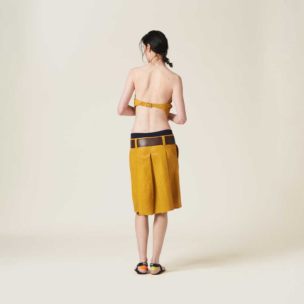 Nappa leather skirt