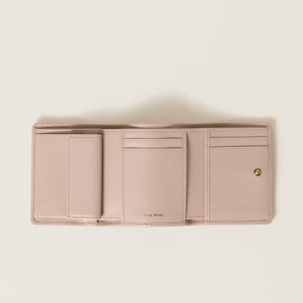 Small matelassé nappa leather wallet