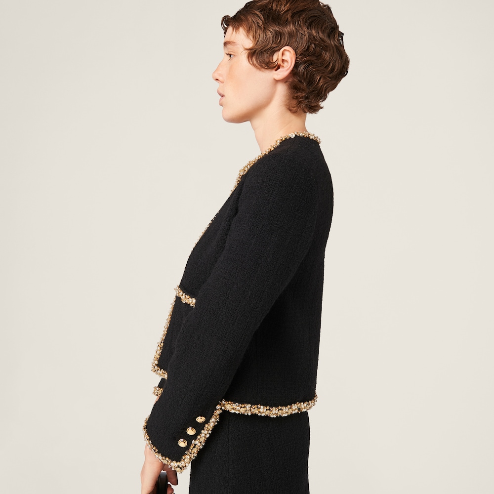 Single-breasted tweed jacket