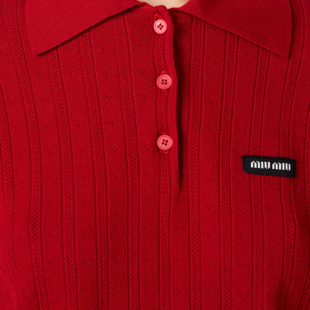 Cashmere and silk polo sweater