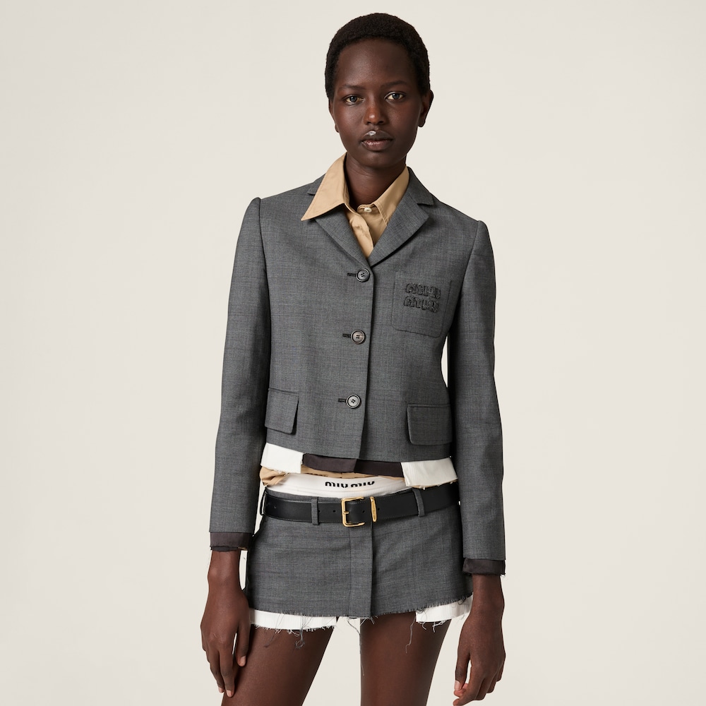 Single-breasted Prince of Wales check jacket