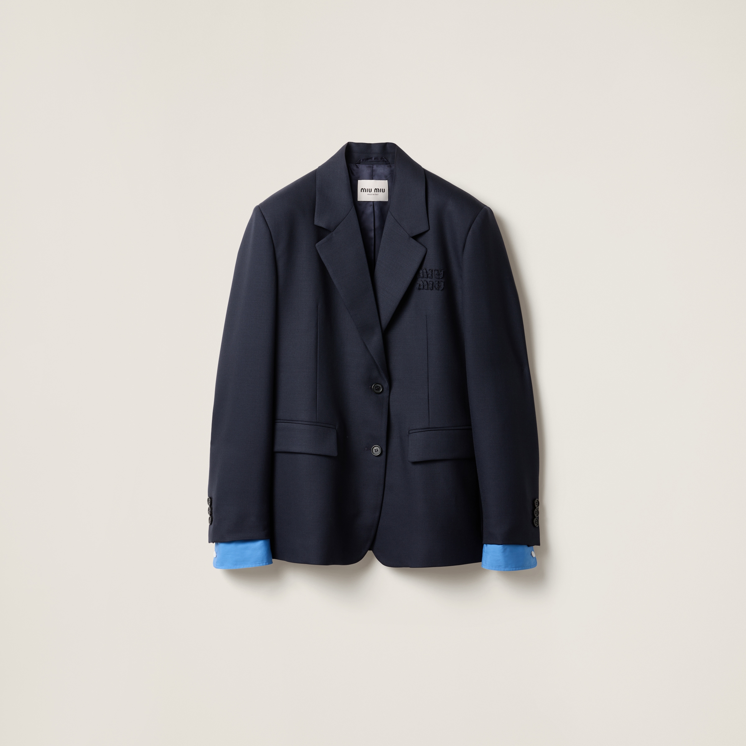 Single-breasted gabardine jacket