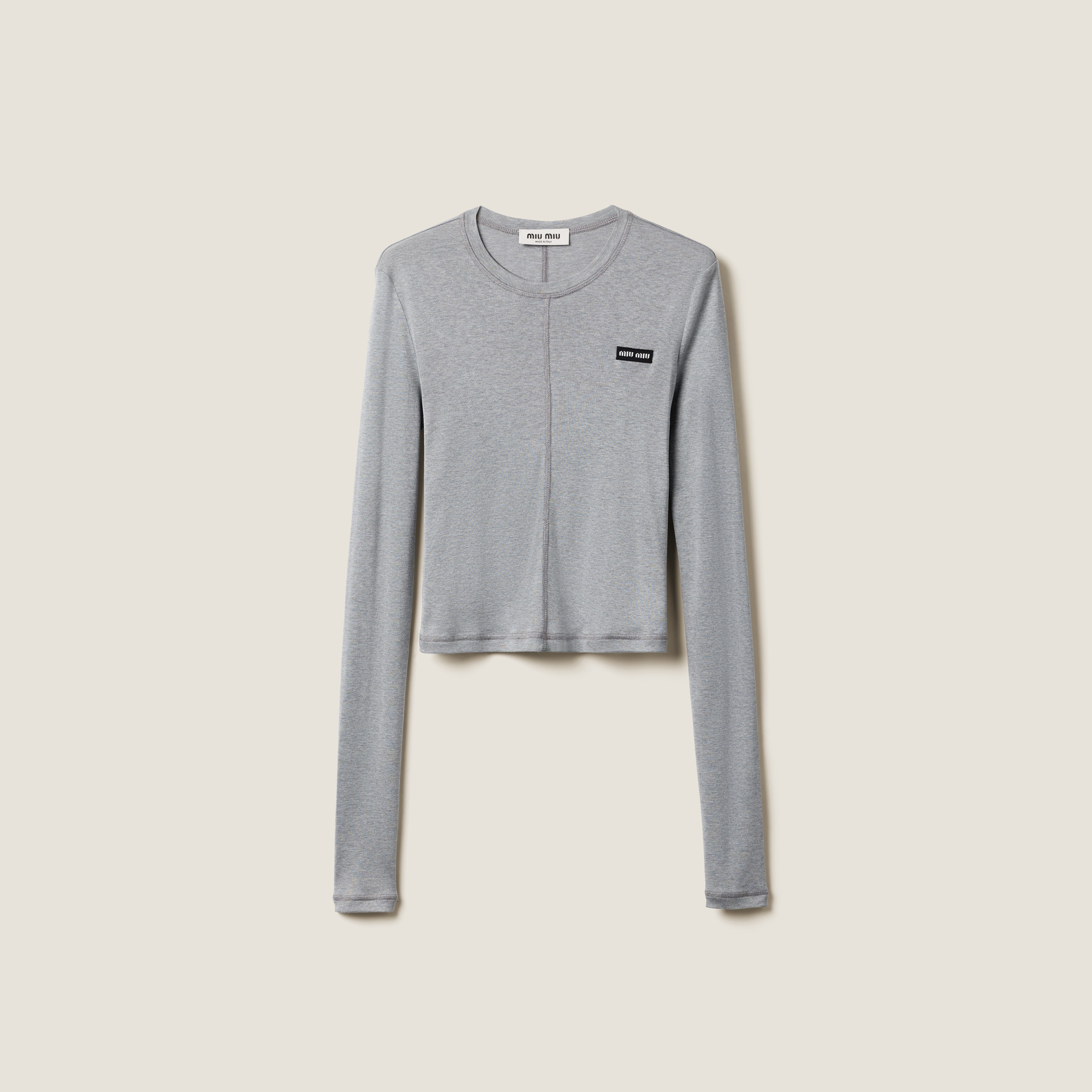Jersey silk top with logo