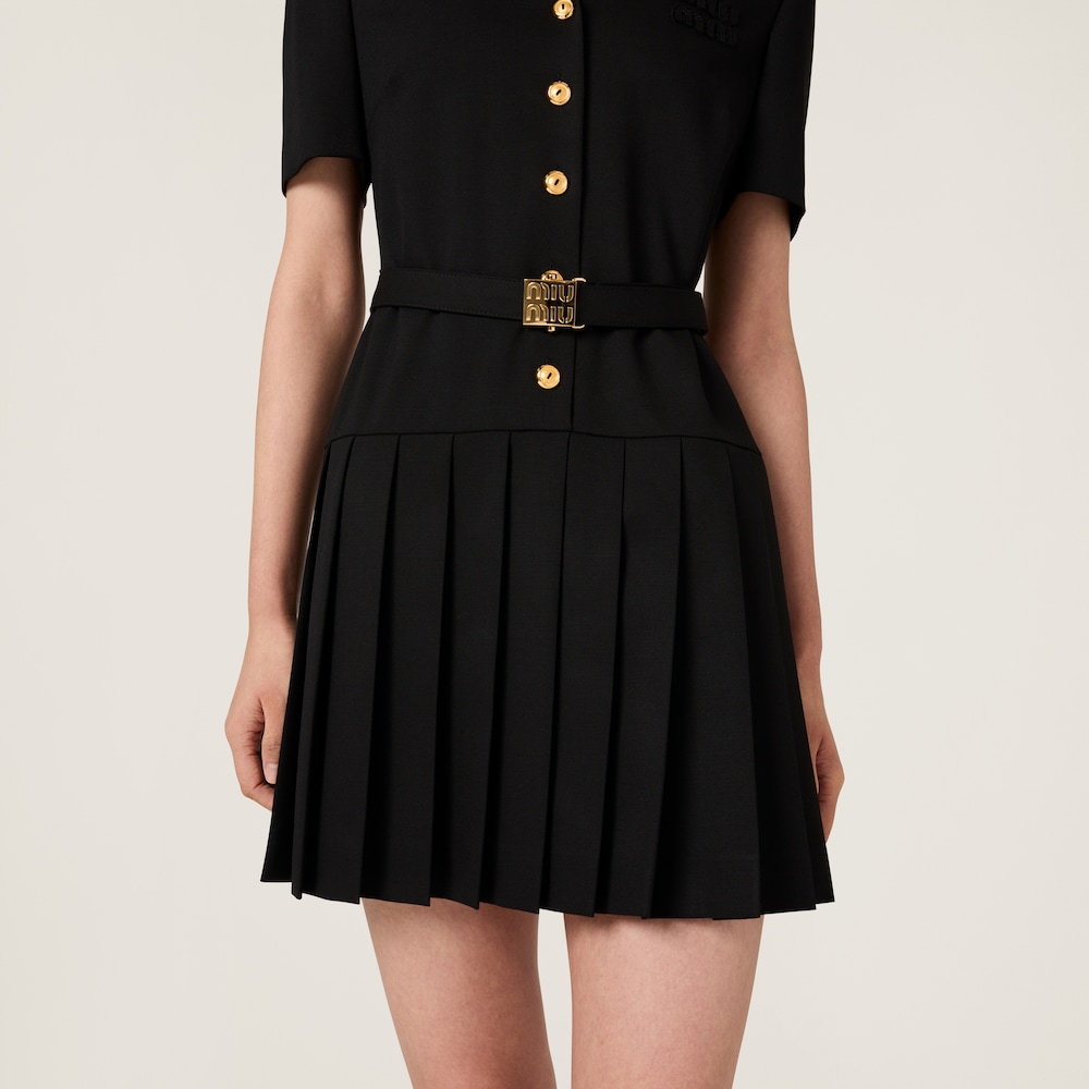 Grain de poudre wool mini-dress
