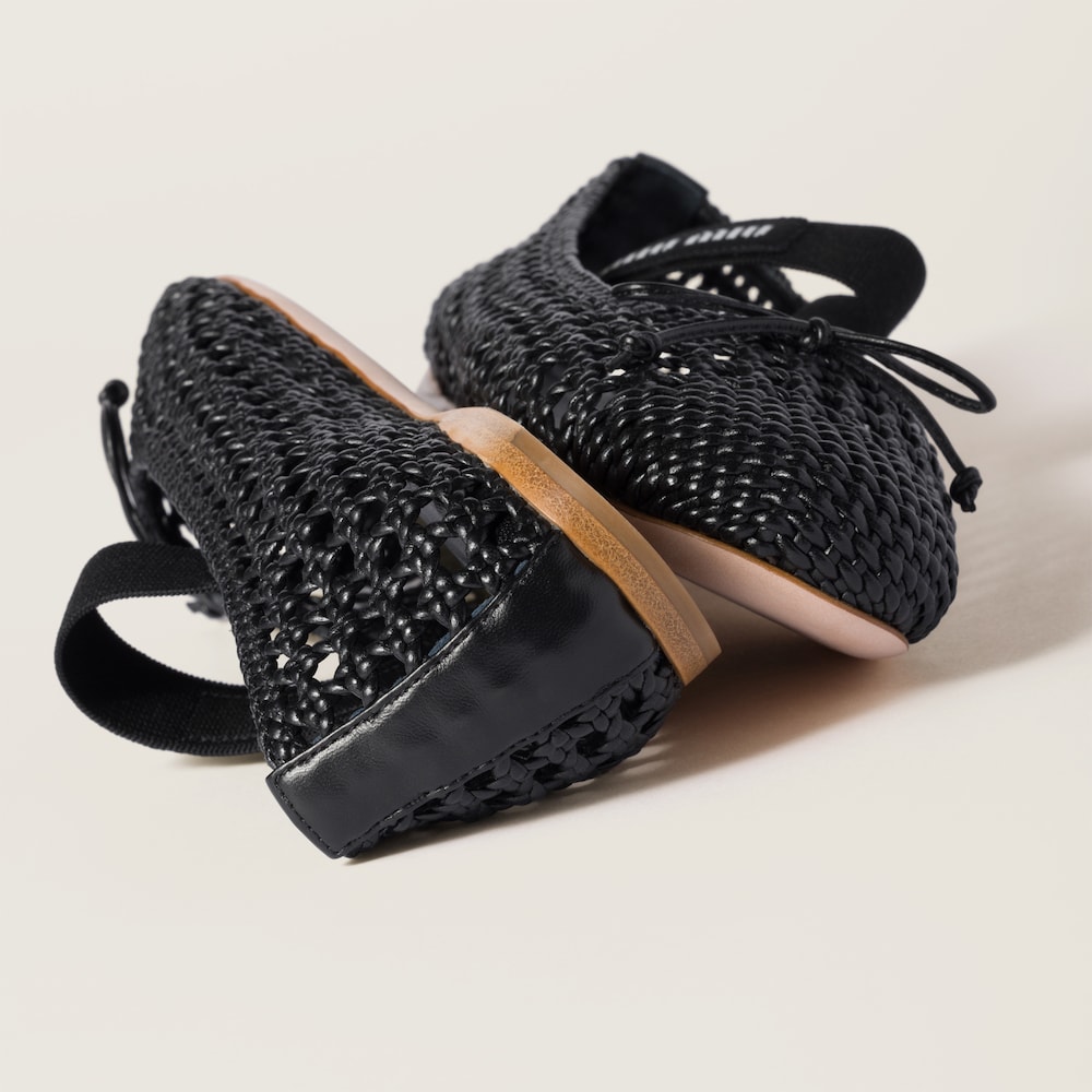Woven nappa leather ballerinas