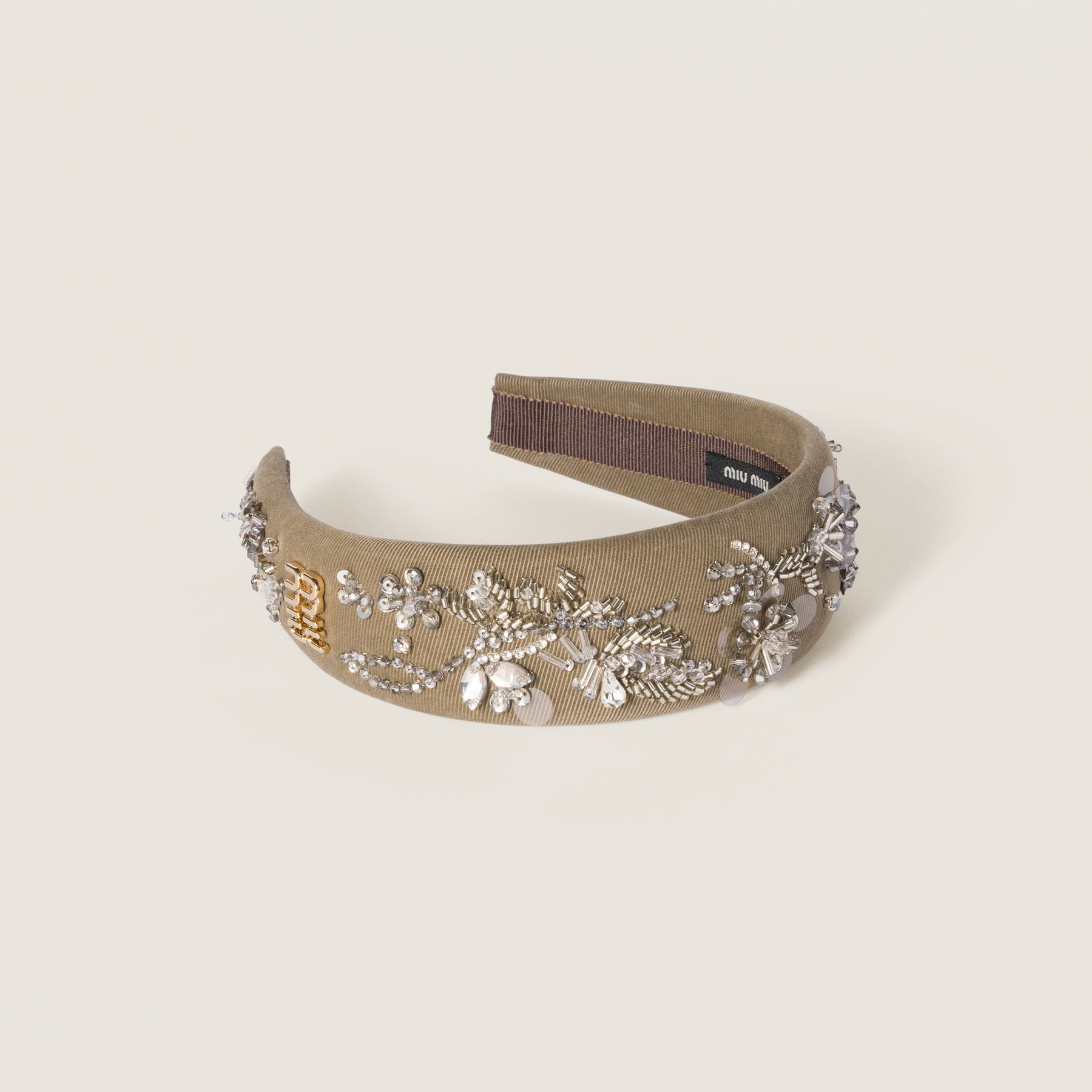 Embroidered gabardine headband