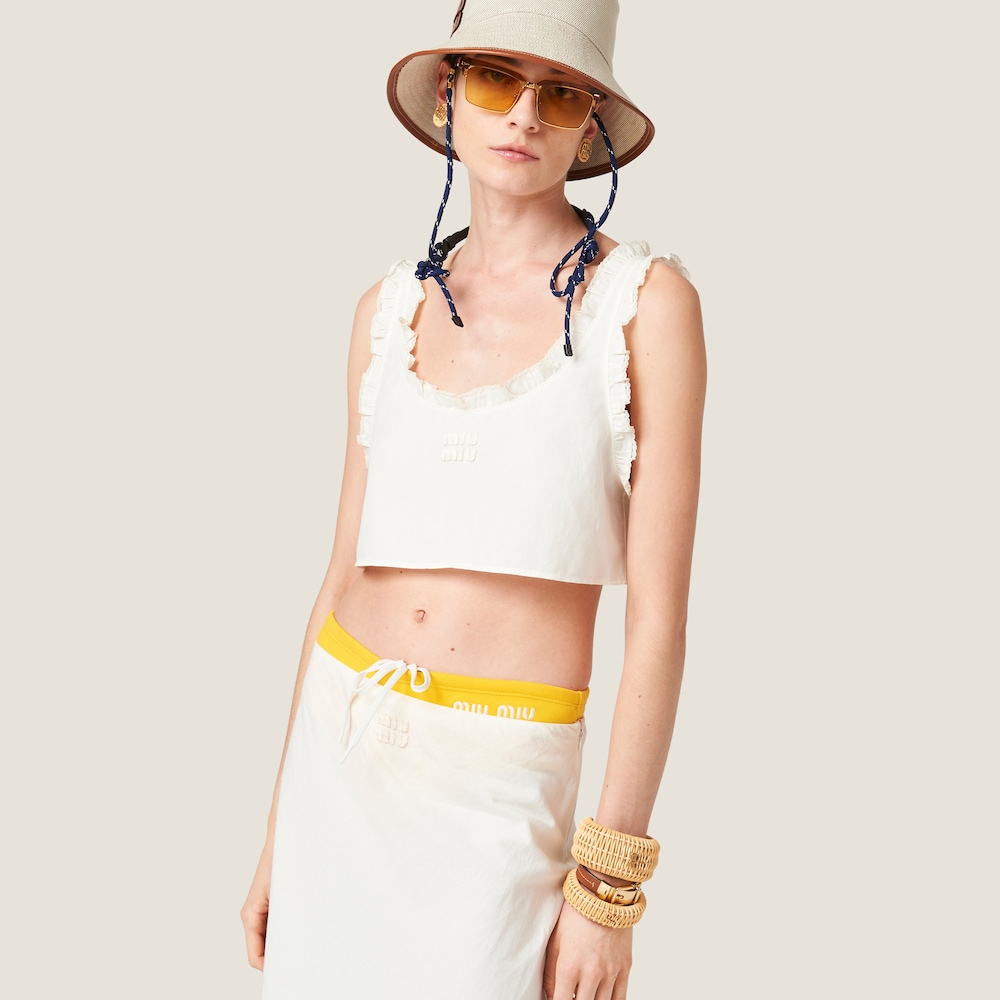 Slubbed canvas top