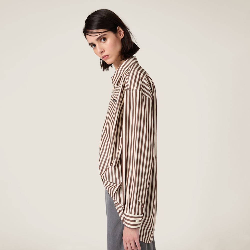 Striped poplin shirt